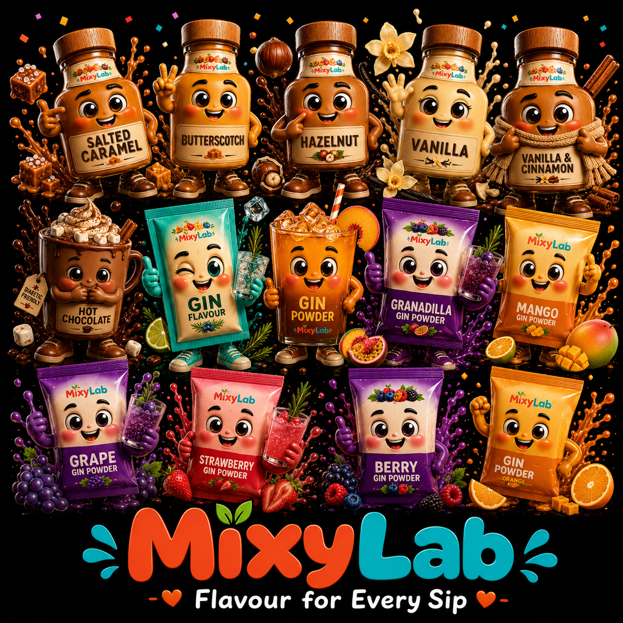 MixyLab mascot family